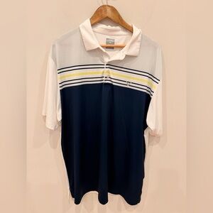Callaway Opti-Dri Golf Polo Shirt XL Blue White Striped Performance